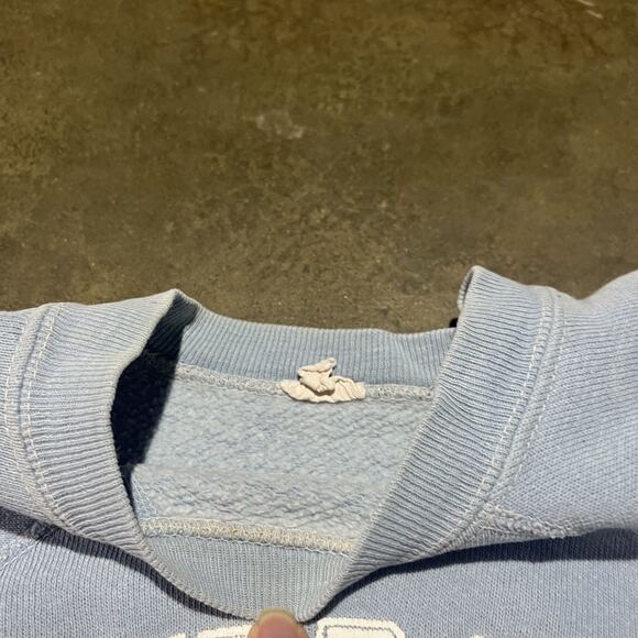 Vintage 60s UNC Tarheels Blue Short Sleeve Sweatshirt - Picture 5 of 5